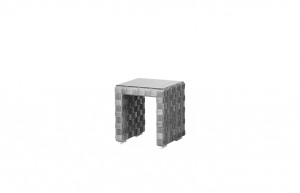 Artie Garden Outdoor Side Table in PE wicker with Extra Storage Small Patio End Table for Garden