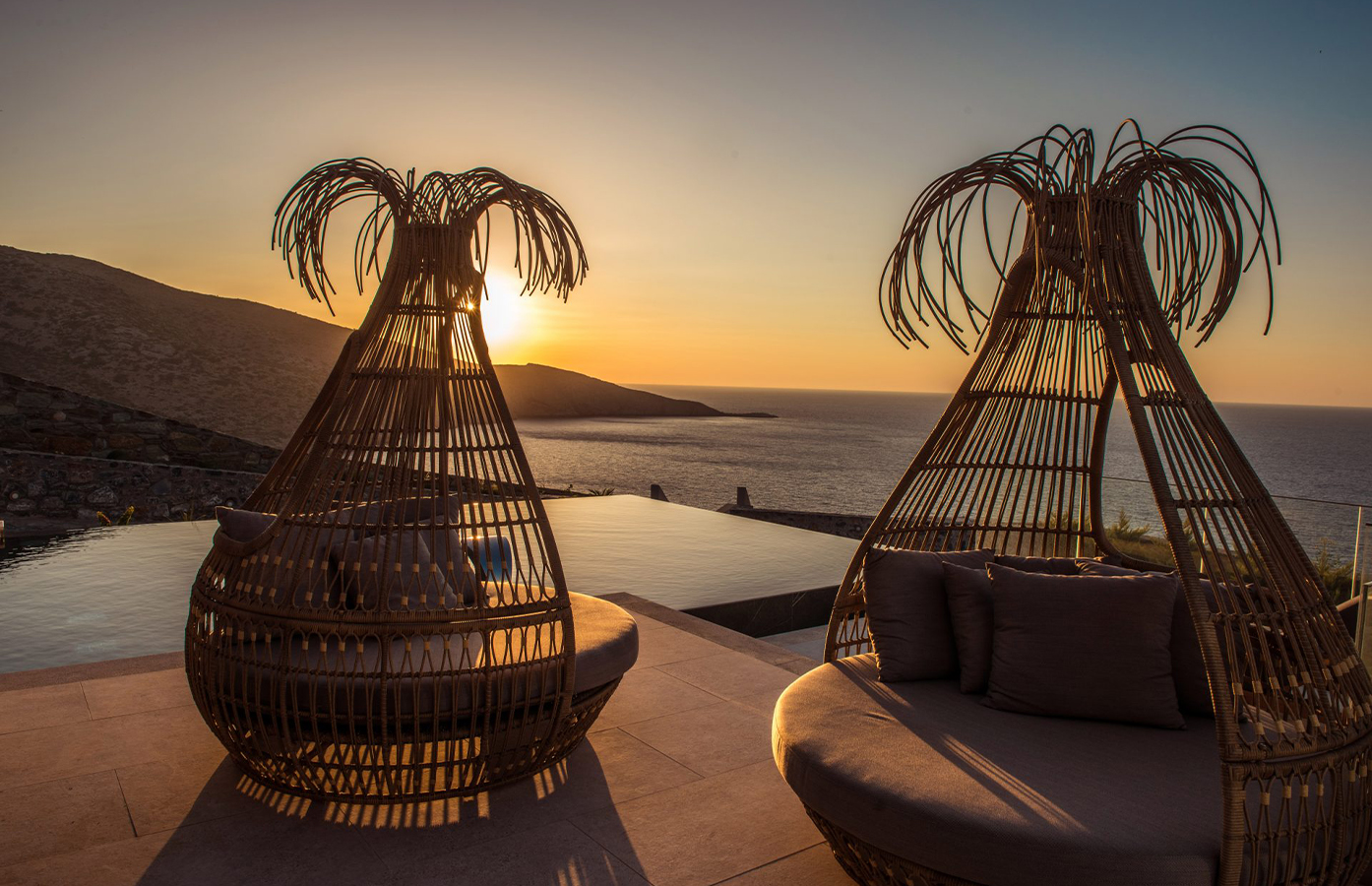 Happy Cretan Suites with Bongo daybed at cliffside terrace